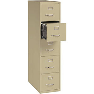 Hirsh 28.5 in Deep 5 Drawer Letter Vertical File Cabinet in Putty