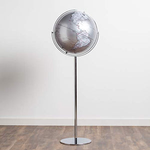 Torre & Tagus 902320 Latitude Standing Floor Globe, Silver