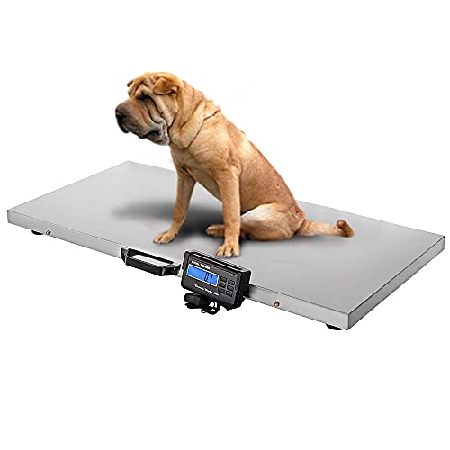 LYNICESHOP Digital Livestock Scale Large Pet Scale Stainless Steel Platform 1100Lbs