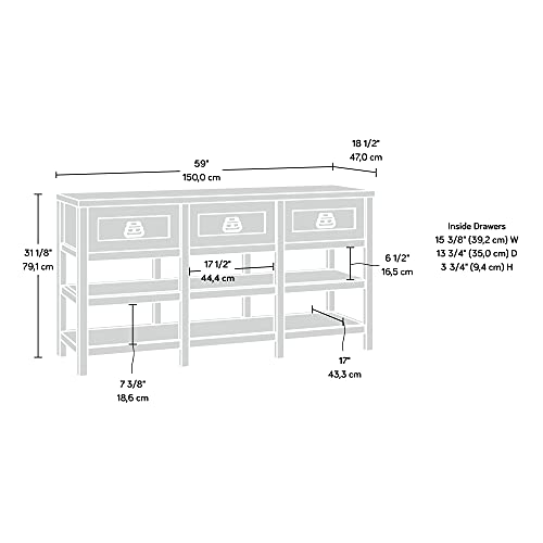 Sauder Granite Trace Credenza, Rustic Cedar Finish, for TVs up to 60