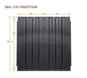 Mytee Products 93.7" Shipping Container Partition Wall - 16 Gauge Steel