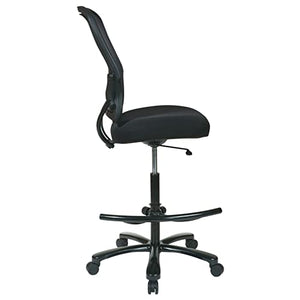 Space Seating Big and Tall Dual Layer AirGrid Drafting Chair, Black
