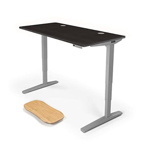 UPLIFTDESK Black Bamboo Standing Desk 60x30 inch 2-Leg V2 C-Frame (Gray)
