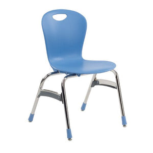 Virco ZUMA Series Stacking Chair, 15"H, Chrome, Squash Seat Color, 5 Pack