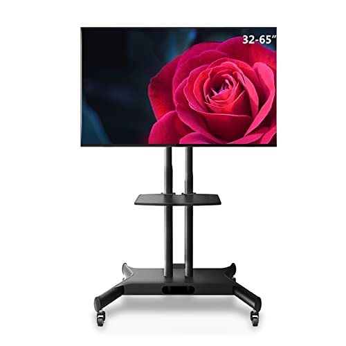 ALcorY Mobile TV Cart TV Floor Stand Mount for 32-65" TVs with AV Shelf & Camera Holder