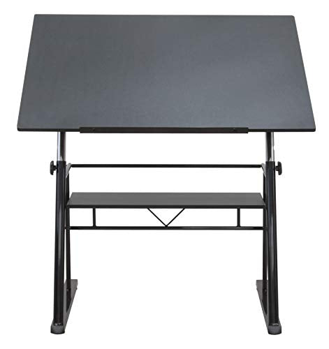 STUDIO DESIGNS Zenith Craft Desk Drafting Table, Top Adjustable Drafting Table Craft Table Drawing Desk Hobby Table Writing Desk Studio Desk, Black, 13340