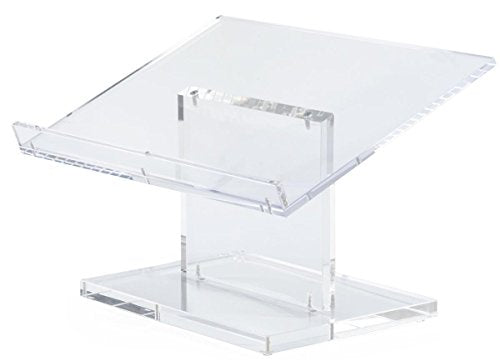 Displays2go Tabletop Lectern Podium, Portable and Mobile, 22" Wide, Slanted Surface with Lip