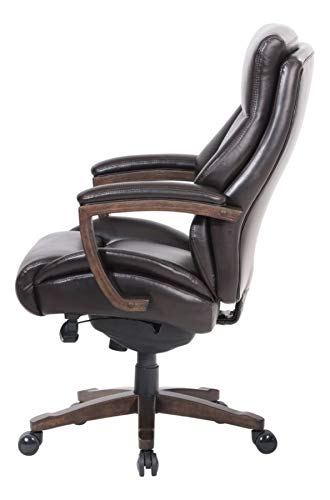 Thomasville Edinger Bonded Leather Big & Tall High-Back Chair, Brown/Dark Brown
