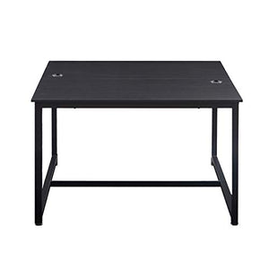 PovKeever - Home Office Extra Large Computer Desk, 47 x 47 inch Two Person Desk Double Workstation Desk, 2 People Office Desk Writing Desk (Black)