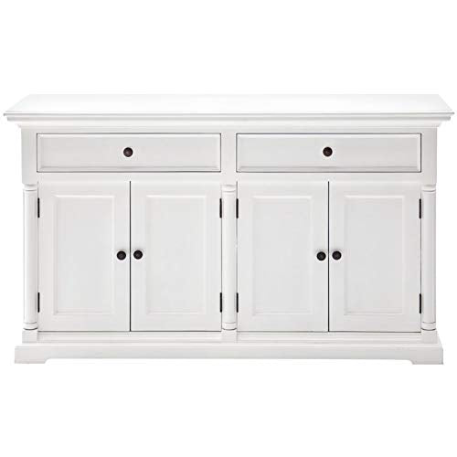 Beaumont Lane Modern Wood Storage Cabinet with Hutch/Bookcases in Pure White