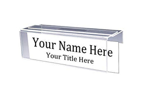 Adjustable Cubicle Name Plate Holders Single-Sided by Plastic Products Mfg - Expands from 2” up to 3” wide using our clear removable magic tape (25 Pack) - Cubicle Name Plates By Plastic Products Mfg.