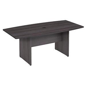 Bush Business Furniture Boat Shaped Conference Table 6 FT | Wood Base, 72W x 36D, Storm Gray