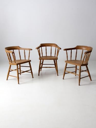 Lschool Antique Captains Chairs Set of 3
