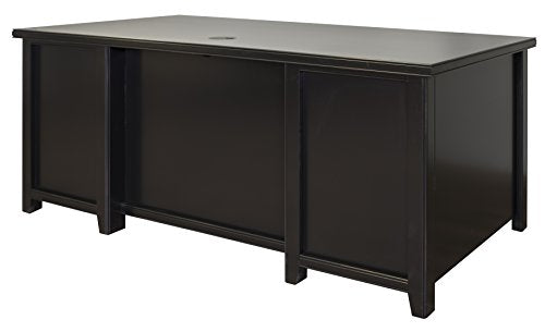 Martin Furniture Tribeca Loft Double Pedestal Computer Desk, Black