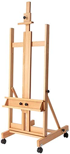 Studio Easel Canvas Display Stand Large Beech Multifunction Profession Studio Easel Indoor Canvas Ad Display Stand with Wheel Artist Storage Painting Easel