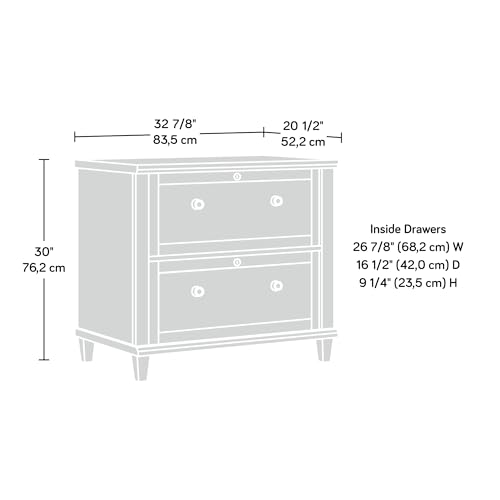 Sauder Hammond Lateral File Cabinet, Chalk Oak Finish, 32.87" x 20.55" x 30.0