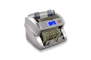 SILVER By AccuBANKER S3500 Flex Bill Counter - High Speed Money Counter Machine w/ 3 Counterfeit Detection Methods UV/MG/DD- Sorted Cash only- Count Number of Bills & Calculate Value per Denomination