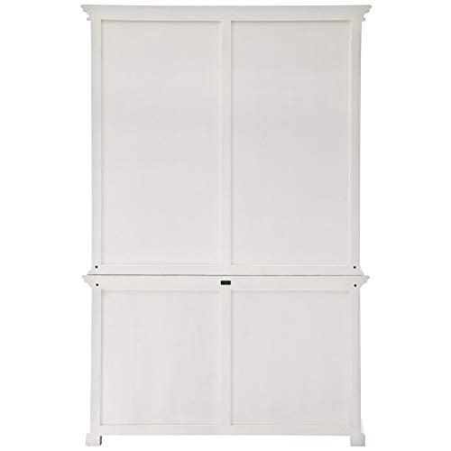 Beaumont Lane Modern Wood Storage Cabinet with Hutch/Bookcases in Pure White