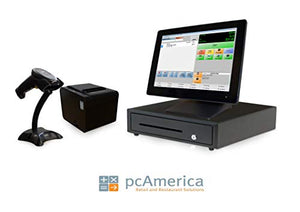 Retail Point of Sale System - Includes Touchscreen PC, POS Software (CRE), Receipt Printer, Scanner, Cash Drawer, and Credit Card Swipe Reader