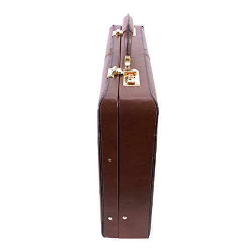 McKlein, V Series, Reagan, Top Grain Cowhide Leather, Leather 3.5" Attaché Briefcase, Brown (80444)