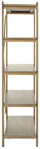 Safavieh ETG6206A Home Collection Rigby 5 Tier Etagere, Rustic Oak/Gold