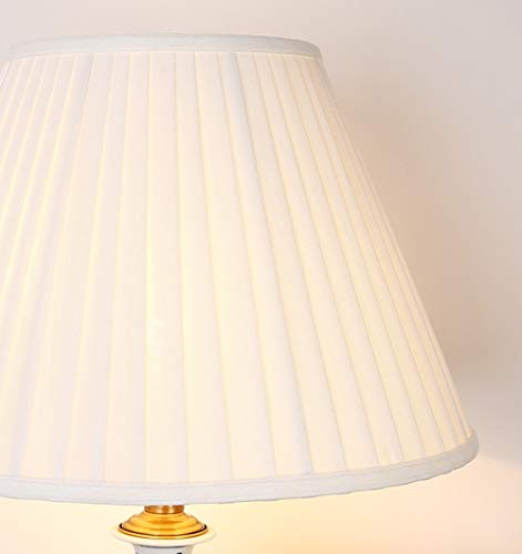 MCCONS Chinese Style Ceramics Desk Lamp White Shade for Living Room