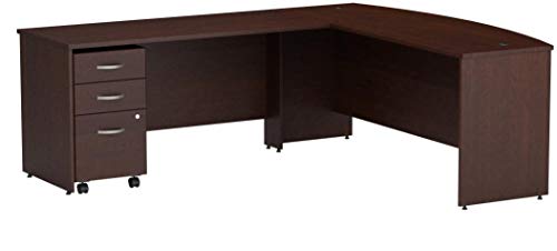 Bush Business Furniture Series C 66W L Shaped Desk with 48W Return and Mobile File Cabinet in Mocha Cherry