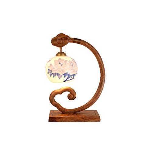 Queen Boutiques Mahogany New Chinese Table Lamp Living Room Bedroom Bedside