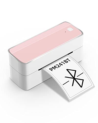 Bluetooth Thermal Label Printer - Wireless Label Printer, High-Speed Shipping Label Printer, Support iPhone, iPad, Android and Windows, Pink Label Printer for Ebay, Amazon, Canva, Etsy, USPS, UPS