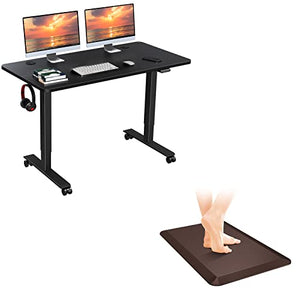 WOKA 48 x 24 Inches Electric Standing Desk, Brown Anti Fatigue Standing Desk Mat
