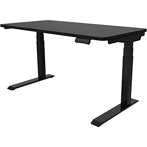 Hanover Electric Sit or Stand Desk with Adjustable Heights, Black