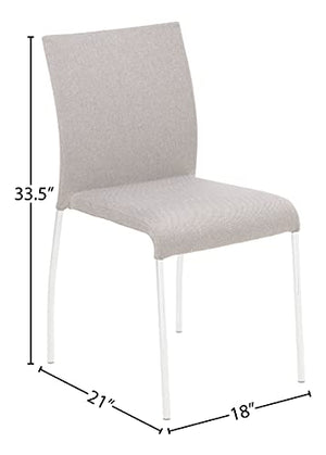 OSP Home Furnishings Conway Upholstered Stacking Chair 4-Pack Smoke Chrome Legs