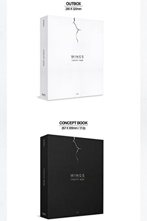 BTS Bangtan Boys - BTS Wings Concept Book+Photo Frame Paper+Lenticular+Extra Photocards Set