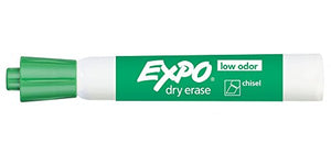 Expo 80004 Low Odor Dry Erase Markers, Chisel Tip, Green Color, 12 Sets with 12 Markers, Total of 144 Markers