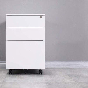 SHABOZ 3-Layer Metal A4 File Cabinet with Rollers, Fully Assembled (Gray)