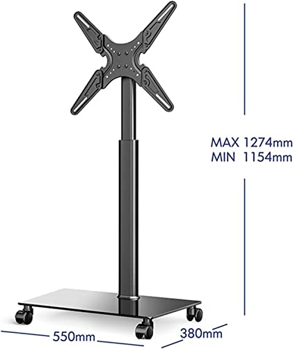 Generic Multifunction Rolling Floor TV Stand with Mount for 32-55 Inch TVs, Height Adjustable - Max VESA 400x400mm