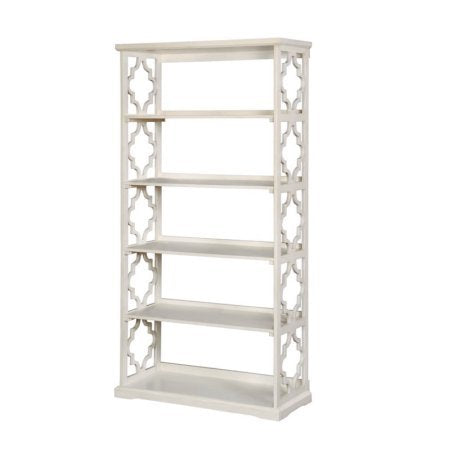 Furniture of America Vera Contemporary 5 Shelf Bookcase in White