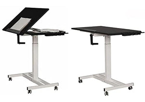 hsmag Mobile Standing Desk, Height Adjustable Tiltable Laptop Table