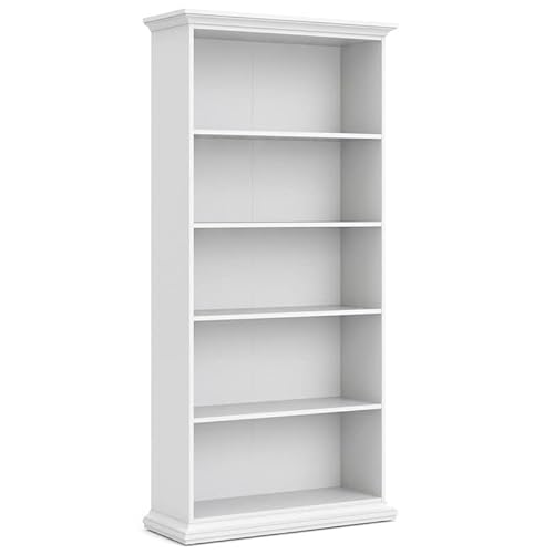 Home Square Modern Wood Bookcase Set in White (Set of 2)