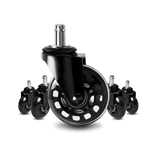 AuLYn 5pcs Heavy Duty Office Chair Casters for Hard Floors