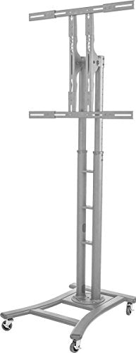 Displays2go MBTVSBV2SL Portable HDTV Stand for 32 to 65 Inches TV, Rolling, Height Adjustable to 71.5-Inch Max