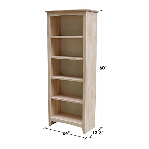 IC International Concepts Shaker Bookcase - 60" H