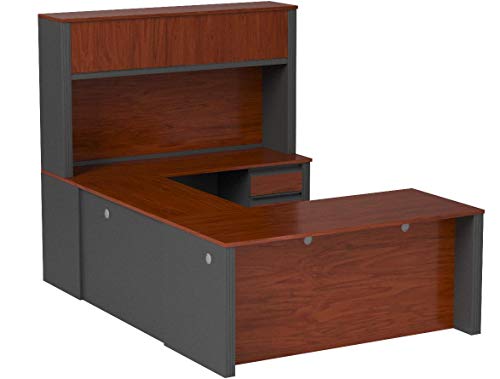 Bestar Prestige + U-Shaped Workstation kit, Bordeaux/Graphite