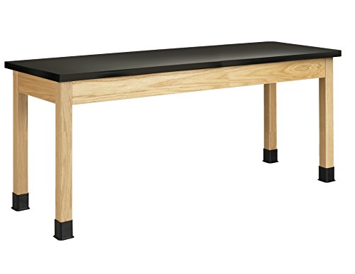 Diversified Woodcrafts P7301K30N - 24"x72" - 30" High, Plain Apron Laboratory Table, Red Oak Legs & Apron, Plastic Laminate Top, Made in USA