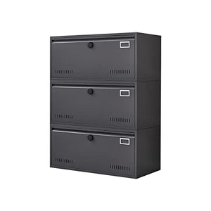 Veemuaro Electronic Digital Lock File Cabinet - Large Metal Vertical Filing Cabinet for Home Office (3 Drawer)