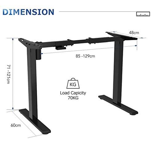 GaRcan Electric Height Adjustable Standing Desk - Two-Stages Lift Desk