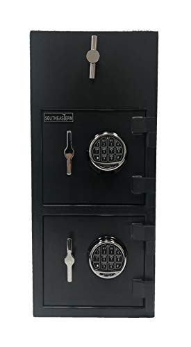 SOUTHEASTERN Double Door Cash Drop Depository Safe with Quick Digital Lock & Backup Keys