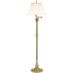 House Of Troy N604-AB Newport Collection Portable 61-Inch Floor Lamp, Antique Brass with Off-White Softback Shade