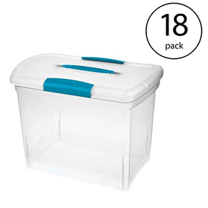 Sterilite Large Nesting ShowOffs Portable Clear File Box with Latches (18 Pack)