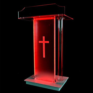 None Lectern Podium Stand, Church Speech Supplies Podium, Transparent Church Table